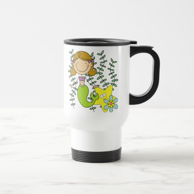 Mug De Voyage Sirène d'une chevelure de Brown (Droite)