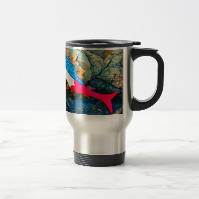 Mug De Voyage sirène rouge et bleue (Droit)