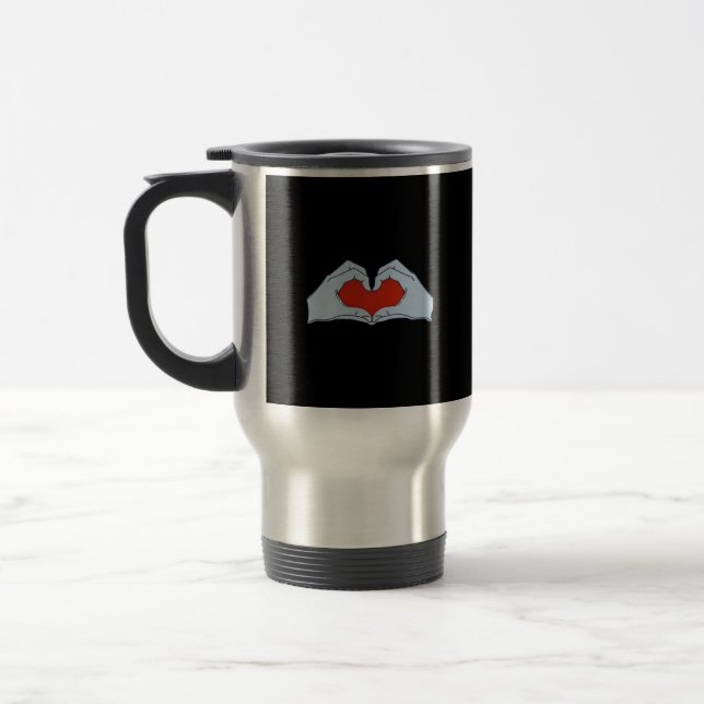 Mug De Voyage Skeleton Heart Hands Classic & Basic Halloween (Gauche)