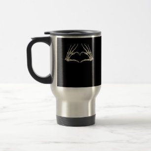 Mug De Voyage Skeleton Mains Coeur drôle Halloween Hommes Femmes