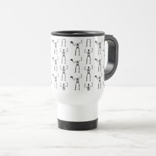 Mug De Voyage Skeletons D'Halloween, Baguette Ou Traite, Boo