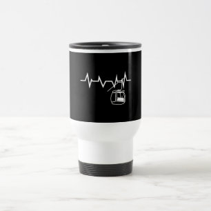 Mug De Voyage Ski Lift Heartbeat Skier