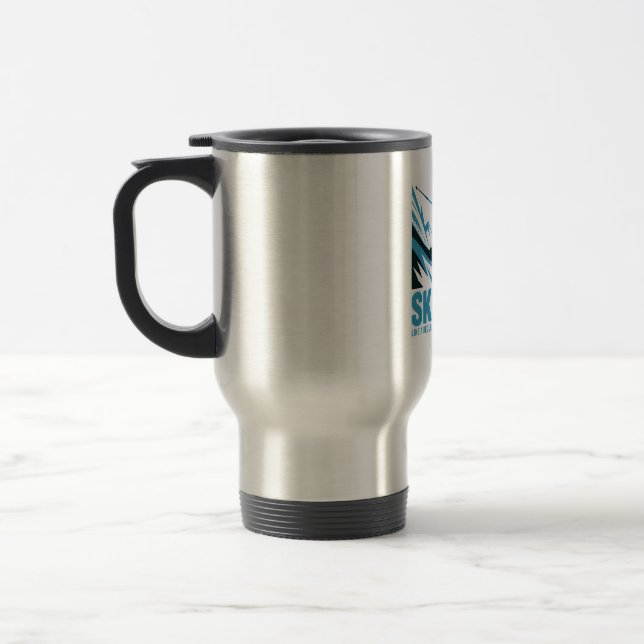 Mug De Voyage Ski papa Cool Mountain Design (Gauche)