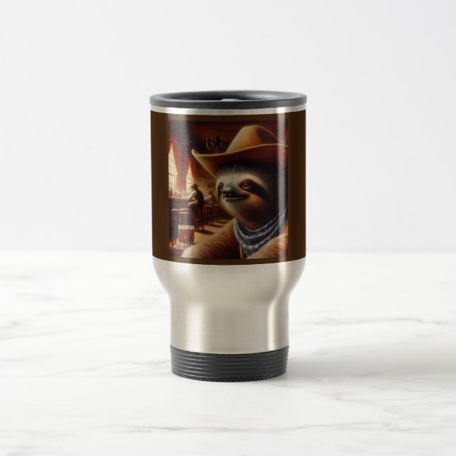 Mug De Voyage Sloth Cowboy à Saloon (Centre)