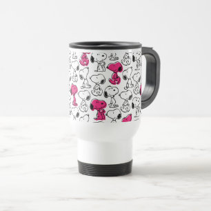 Mug De Voyage Snoopy Black & Magenta Motif