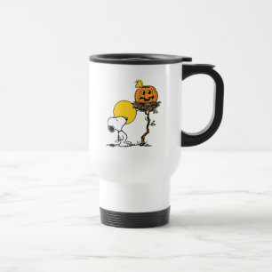 Mug De Voyage Snoopy & Bois Nid Avec Jack O'Lantern