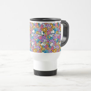 Mug De Voyage Snoopy & Motif de fleurs de bois