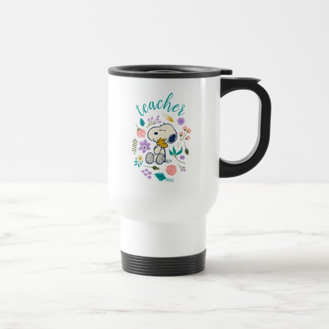 Mug De Voyage Snoopy & Woodstock Flower Hug Teacher (Droite)