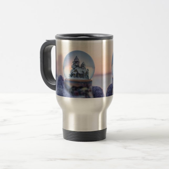 Mug De Voyage Snowball Noël arbre hiver neige neige (Devant gauche)