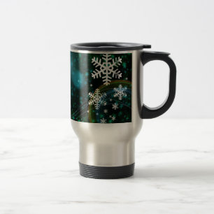 Mug De Voyage Snowflake numérique Nature Hiver Paix Aimer Destin