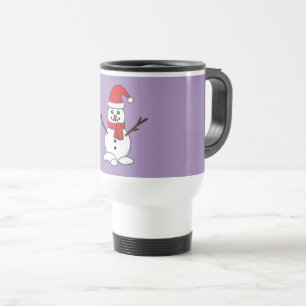 Mug De Voyage Snowman avec Bonnet rouge et Écharpe