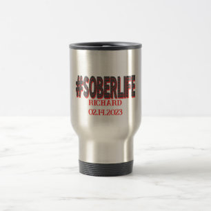 MUG DE VOYAGE #SOBERLIFE DATE DU SOBER PERSONNALISÉ