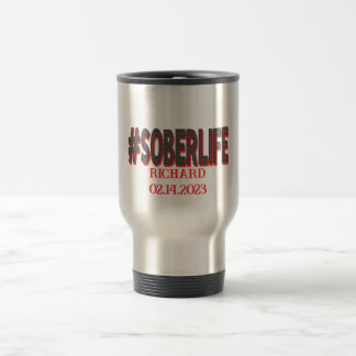 MUG DE VOYAGE #SOBERLIFE DATE DU SOBER PERSONNALISÉ