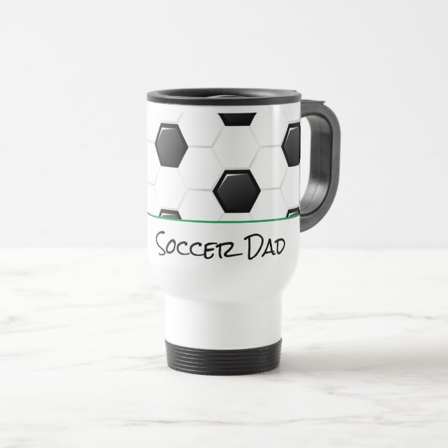 Mug De Voyage Soccer Papa Sports Équipe Fan Club Ball But Field (Devant droit)