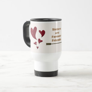 Mug De Voyage Soeur sont des amis Forever Gold Arrow Red Hearts