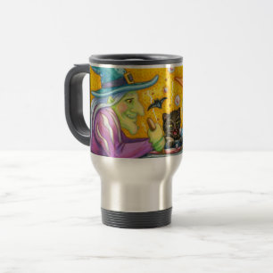 MUG DE VOYAGE SOEURS DE TÉMOIN ET CHAT NOIR HALLOWEEN