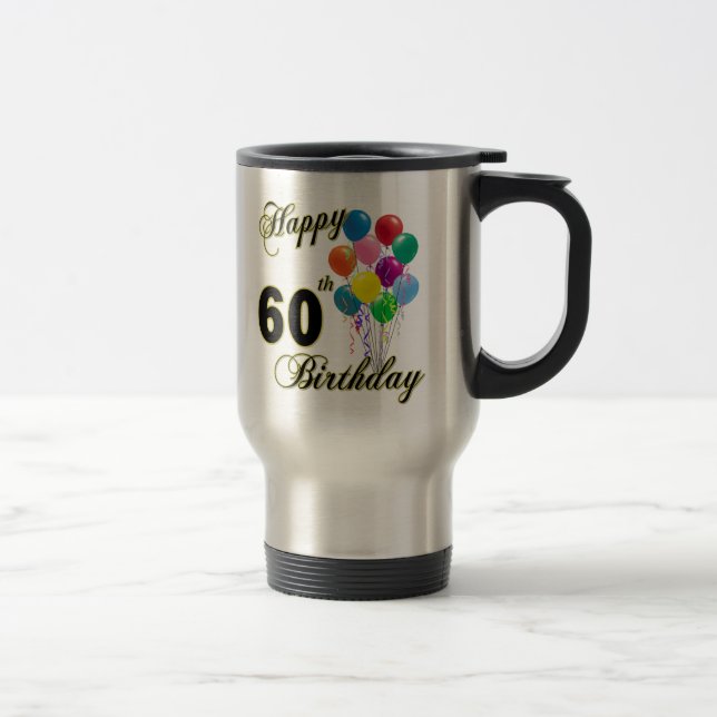Mug De Voyage Soixantième cadeaux d'anniversaire et habillement (Droit)