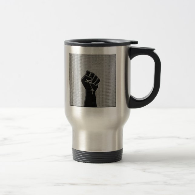 Mug De Voyage Solidarity Fist Carbon Fiber Decor (Droit)