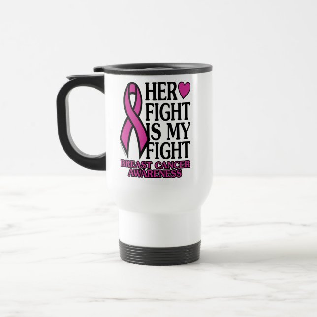 Mug De Voyage Son combat...Cancer du sein (Gauche)