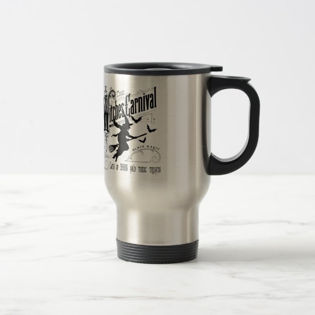 Mug De Voyage Sorcière vintage d'Halloween (Droit)