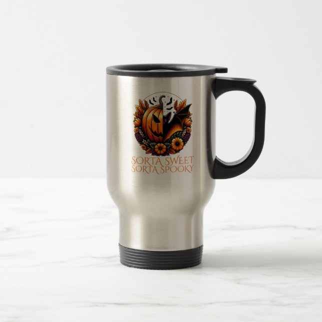 Mug De Voyage Sorta Sweet Sorta Éffrayant (Droit)