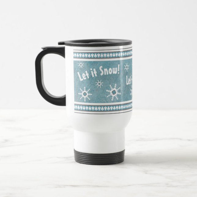 Mug De Voyage Southwest Winter Geometric Snowflakes Personalized (Gauche)