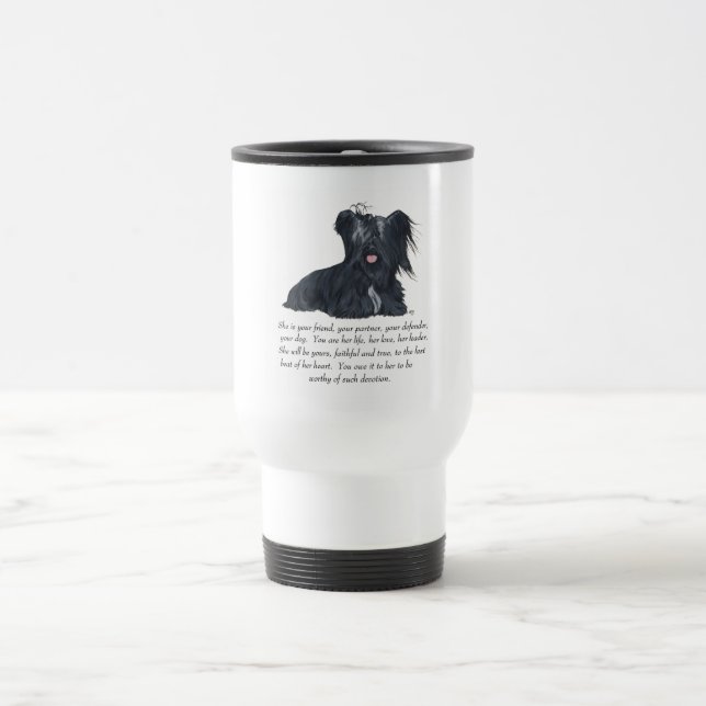 Mug de voyage souvenir femelle Skye Terrier (Centre)
