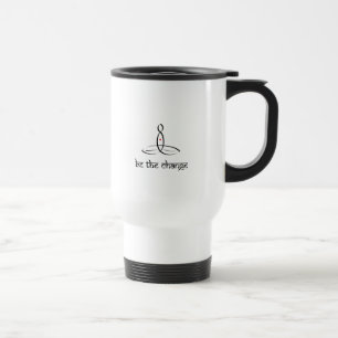 Mug De Voyage Soyez le changement - style Sanskrit noir