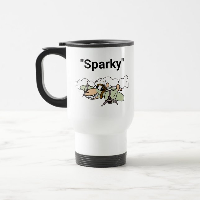 Mug De Voyage "Sparky" le dessin P-38 Lightning (Gauche)
