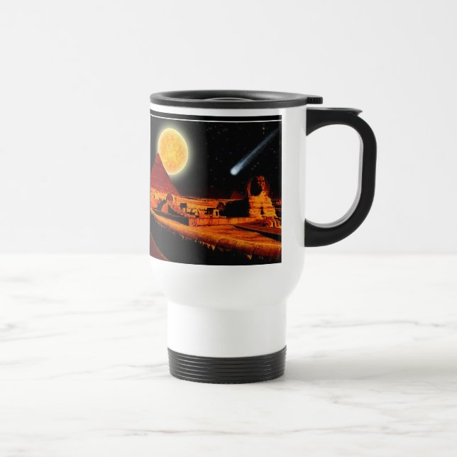 Mug De Voyage Sphinx & Lune sur les Pyramides égyptiennes Giza M (Droite)