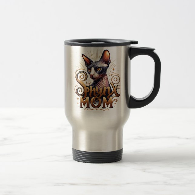 Mug De Voyage Sphynx Chat Maman Fête des Mères Voyage Mug avec p (Droit)
