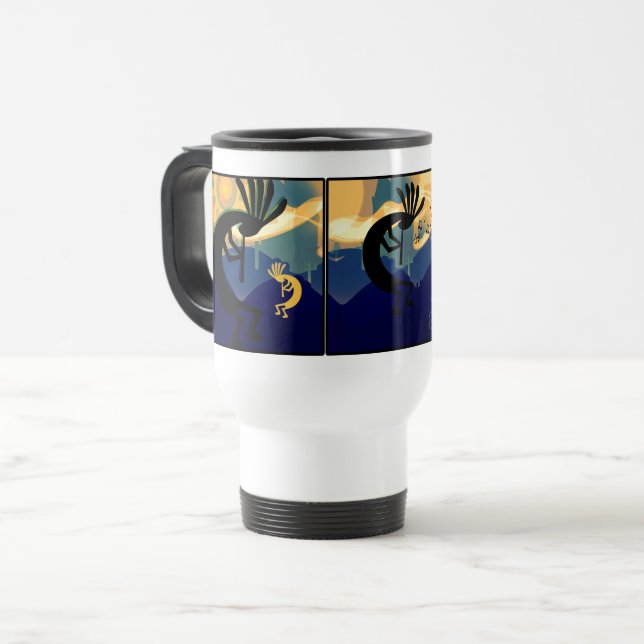 Mug De Voyage Spirit of Kokopelli Desert Paysage Turquoise (Devant gauche)