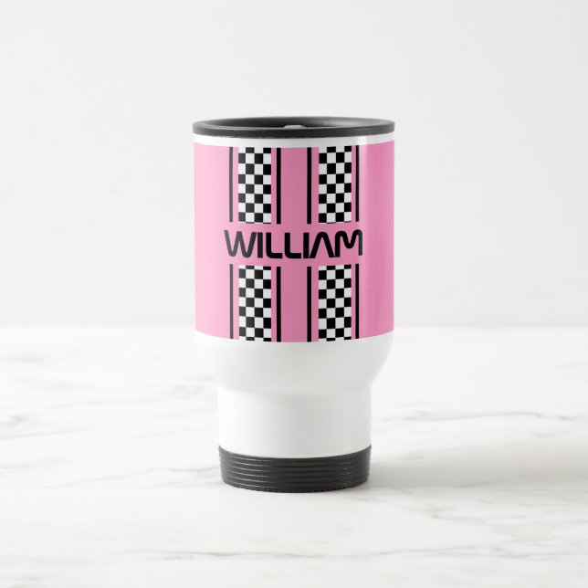 Mug De Voyage Sport automobile rose sur mesure (Centre)