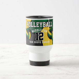 Mug De Voyage Sport de volley-ball vert et or