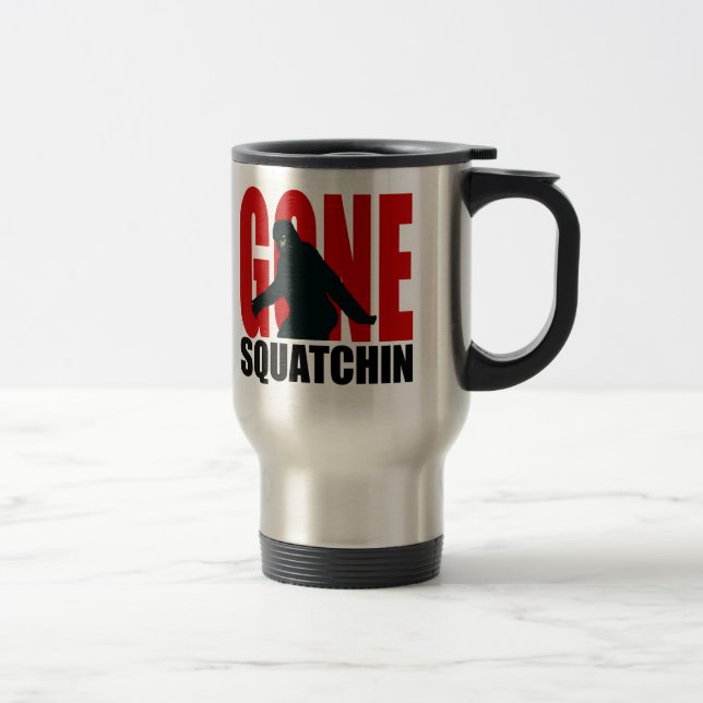 Mug De Voyage Squatchin allé (rouge et noir) (Droit)