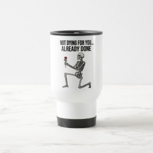 Mug De Voyage Squelette d'humour noir drôle avec rose