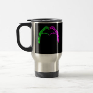 Mug De Voyage Squelette Mains Coeur Signer Retro Costume Hallowe