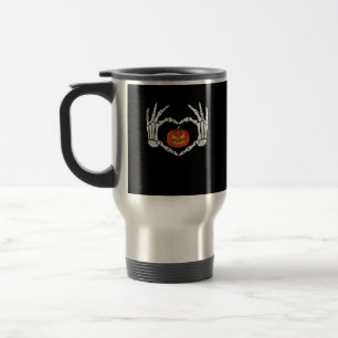 Mug De Voyage Squelette vintage Mains Coeur Citrouille Hauteur d