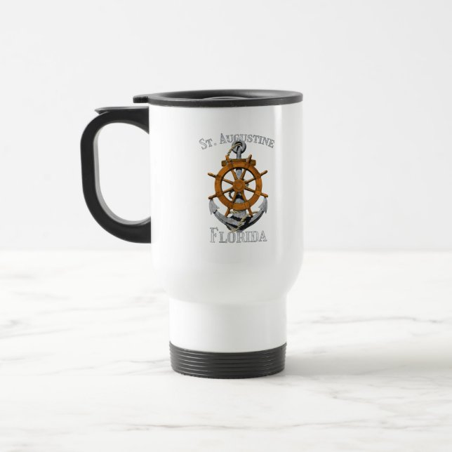 Mug De Voyage St Augustine Floride Vacances Ancres nautiques Hel (Gauche)