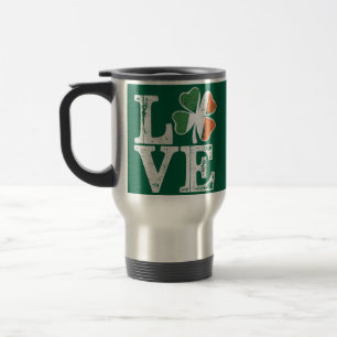 Mug De Voyage St Patrick Love Chance Irlande Trèfle Vert 
