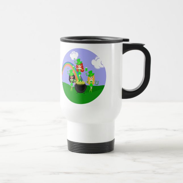 Mug De Voyage St Patrick’s Day Girl Leprechauns (Droite)
