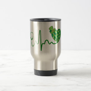 Mug De Voyage St Patrick's Day Green 15oz Stethoscope