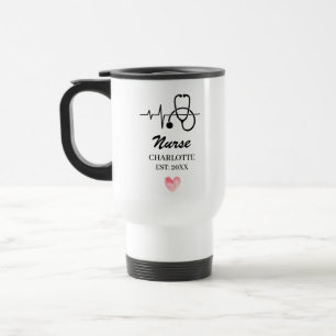 Mug De Voyage Stethoscope Heartbeat Infirmière Docteur