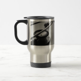 Mug De Voyage Stéthoscope Médicale, noir et blanc