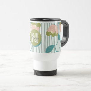 Mug De Voyage Style personnalisé Sage vert et bleu Botanique