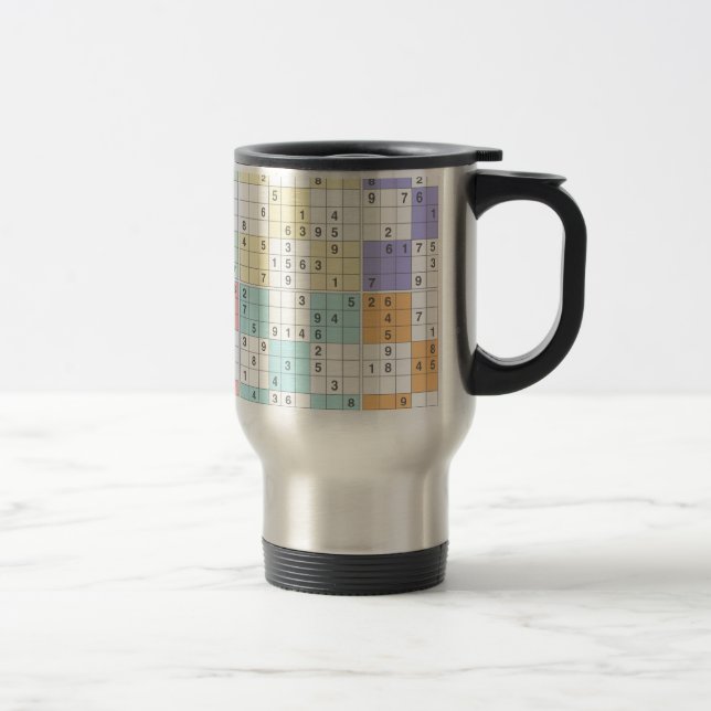 Mug De Voyage sudoku pastel (Droit)