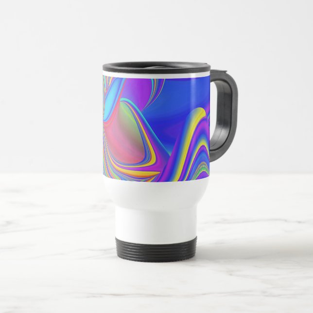 Mug De Voyage Summerfeel, Rainbowart 3D Abstrait (Devant droit)