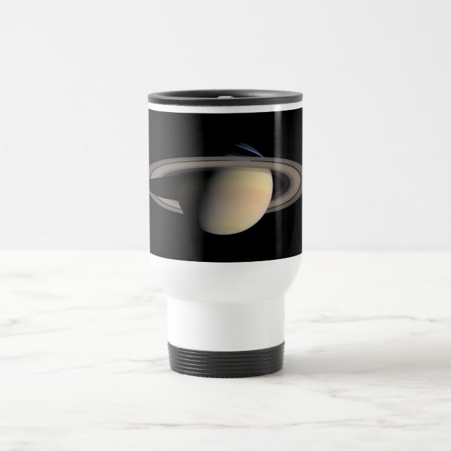 Mug De Voyage Sunlit Saturn Gas géant Planet par Cassini (Centre)