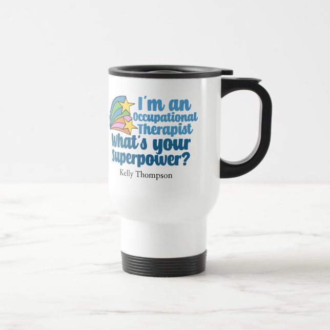 Mug De Voyage Super ergothérapeute mignon sur mesure OT (Droite)