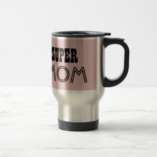 Mug De Voyage SUPER MOM Élément cadeau personnalisé rose 01